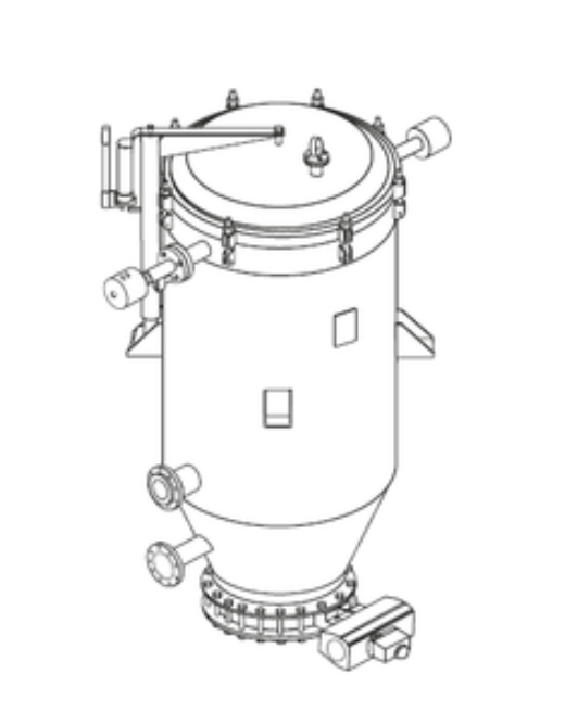 德國 REINARTZ 立式葉片過濾器 — 適用於壓榨後昆蟲油脂與植物油的加壓精密過濾，乾餅排出設計